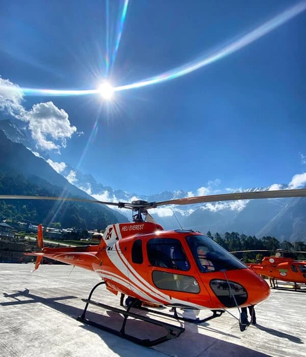 Air rescue in Nepal trek while emergency