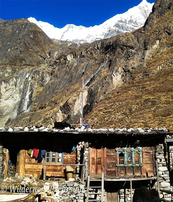 Langtang village below Langtang Lirung