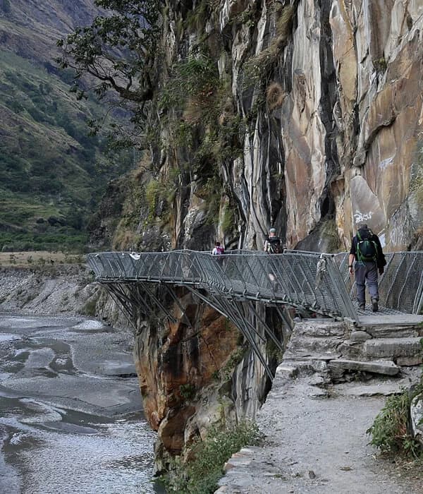 Nepal's first cantilever Bridge to Manaslu Trekking Trail