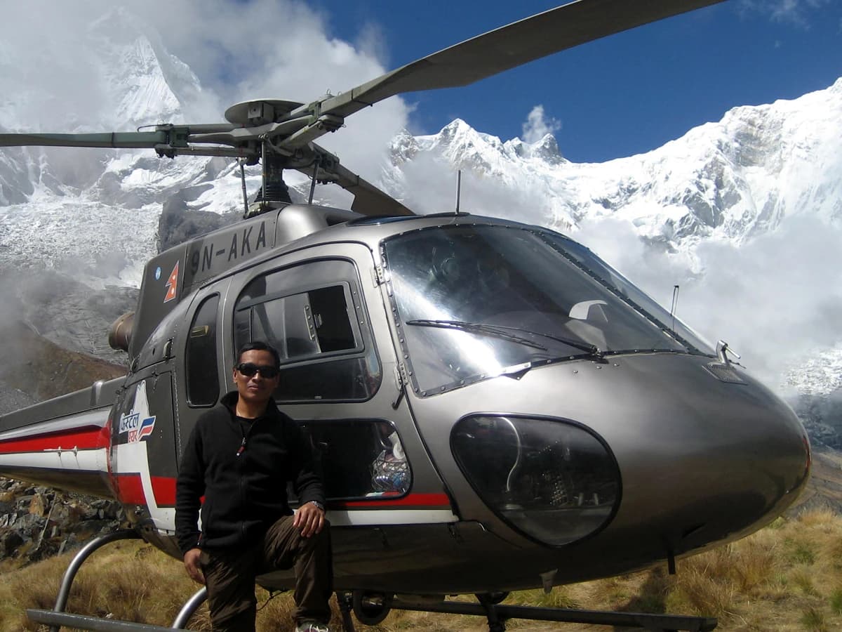 One day helicopter flight to Annapurna base camp