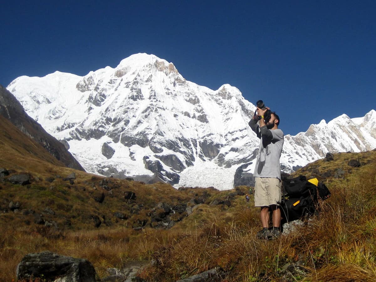 Capturing the great view at Annapurna Base Camp
