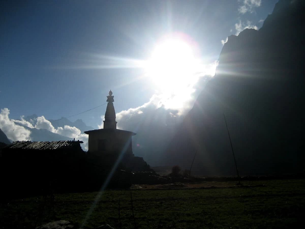 A huge religius shring at Tsum Valley