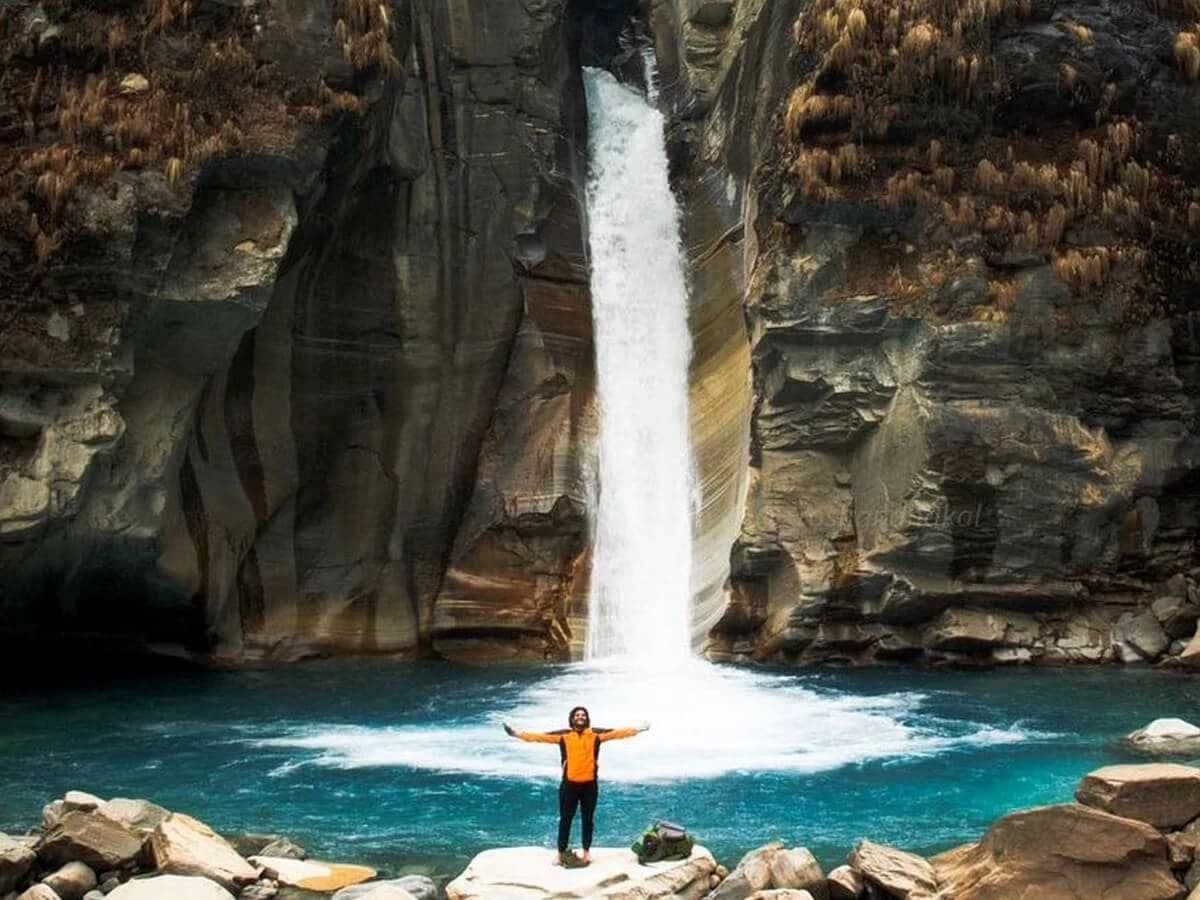 A significant waterfall on the way to norht ABC trek