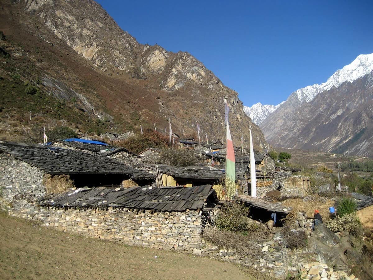 Leru Village in Tsum Valley