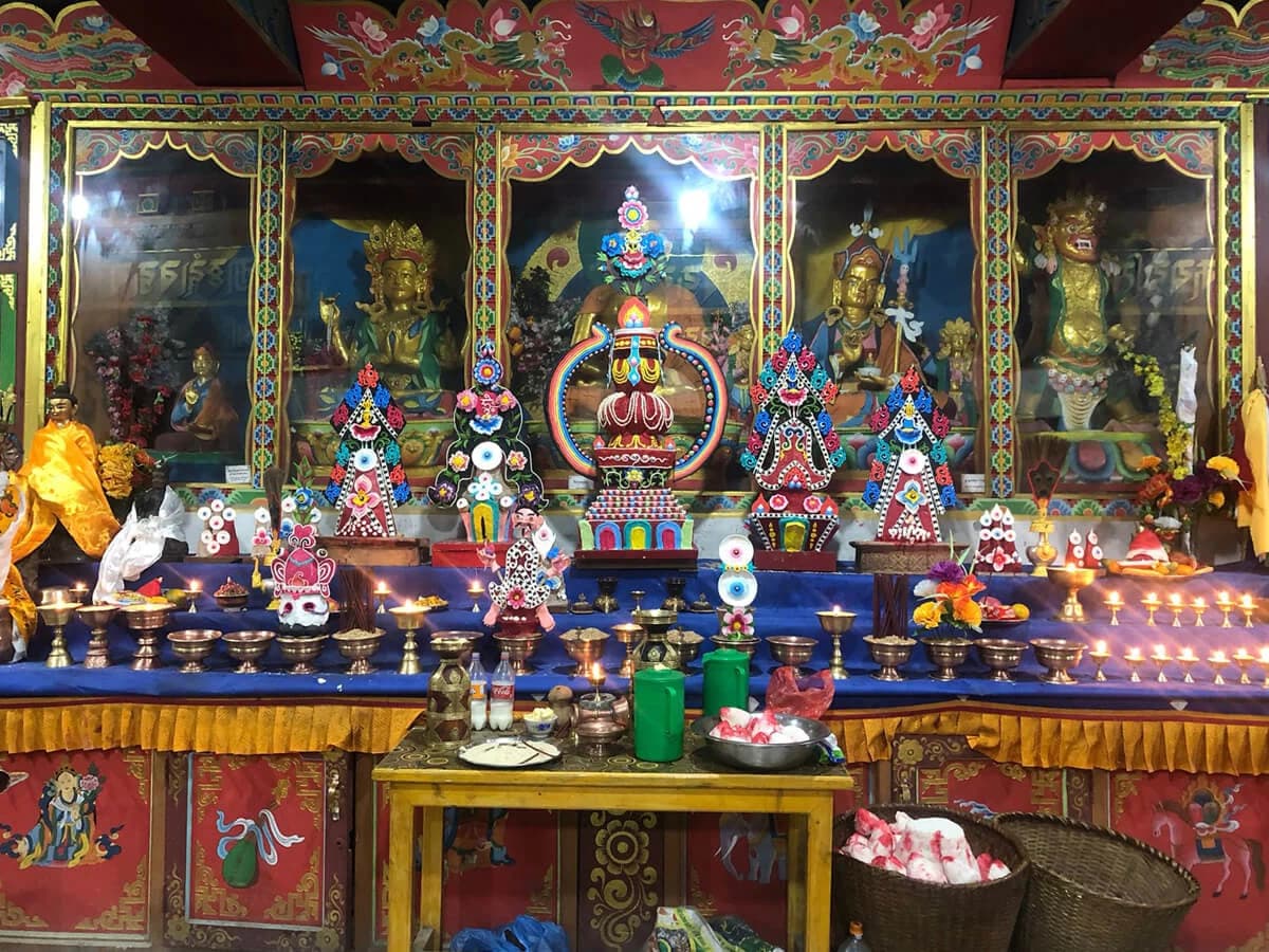 Main santum in a monastery in Langtang