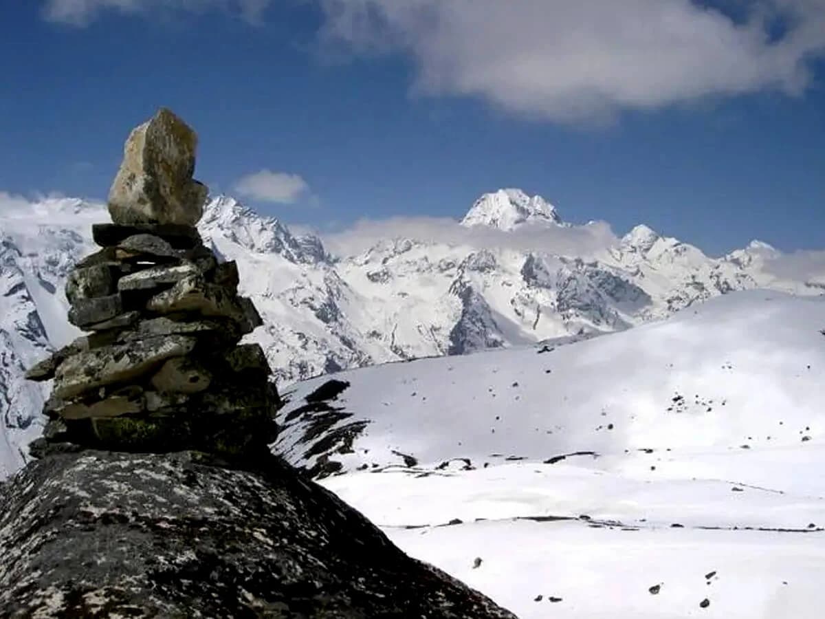 Nayakang view from the slope of Yala Peak route