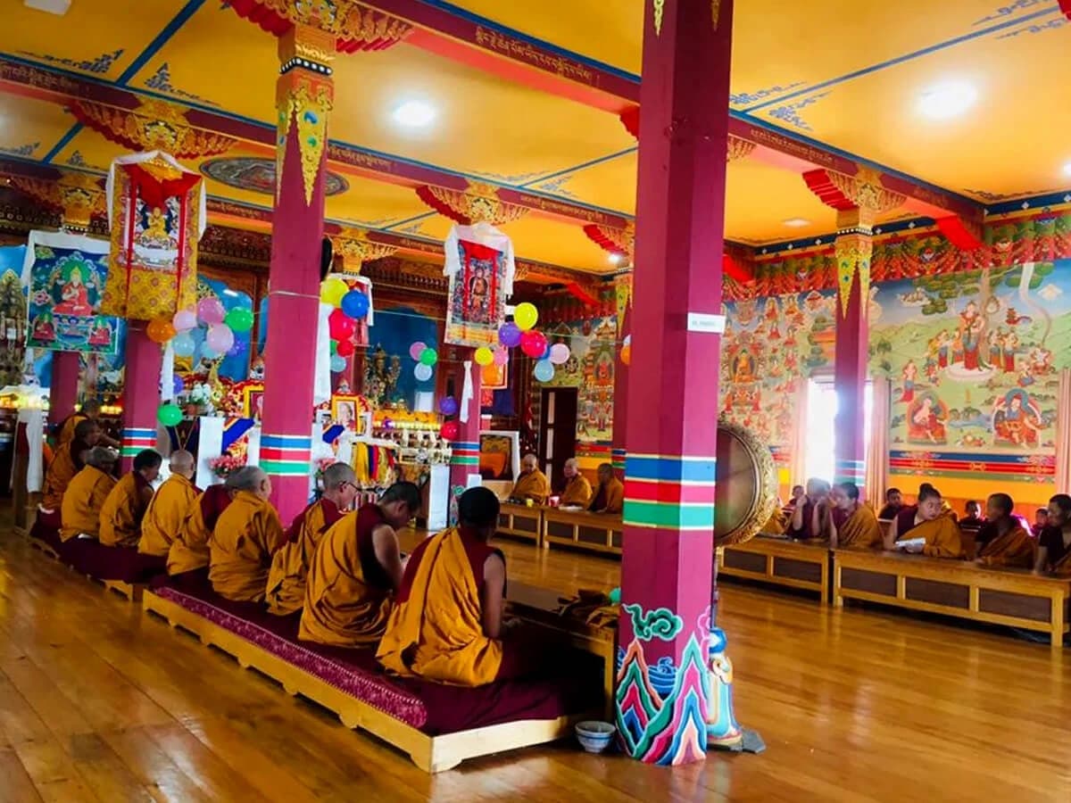 The prayer hall in Bigu Gompa
