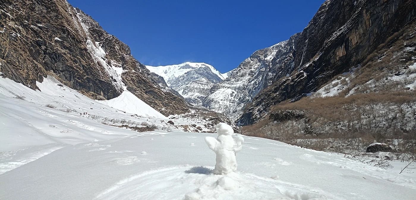 Snow in Annapurna Base Camp