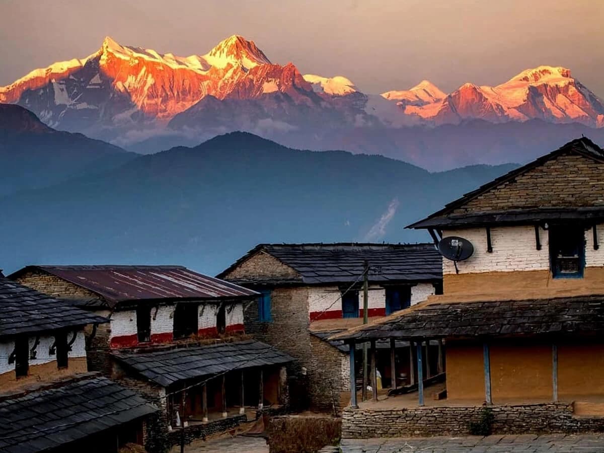 Sunset over Annapurna range