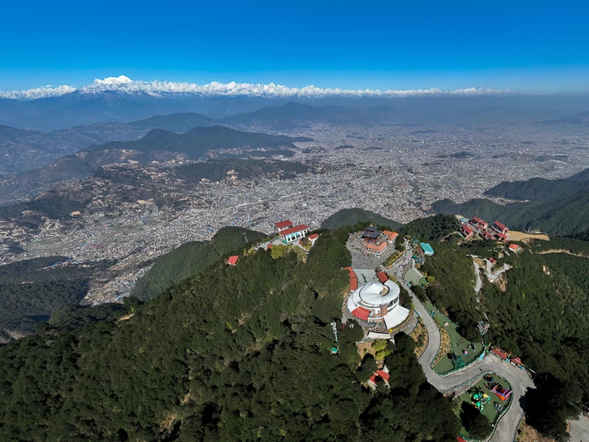 View of Kathmandu and Himalaya in the background from Chandragiri