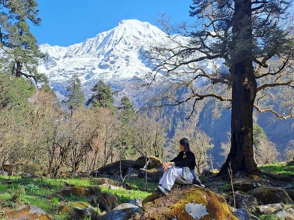 View of pabil himal from kharka