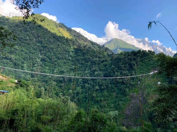 Suspension Bridge On The Way To Annapurna Base Camp Route