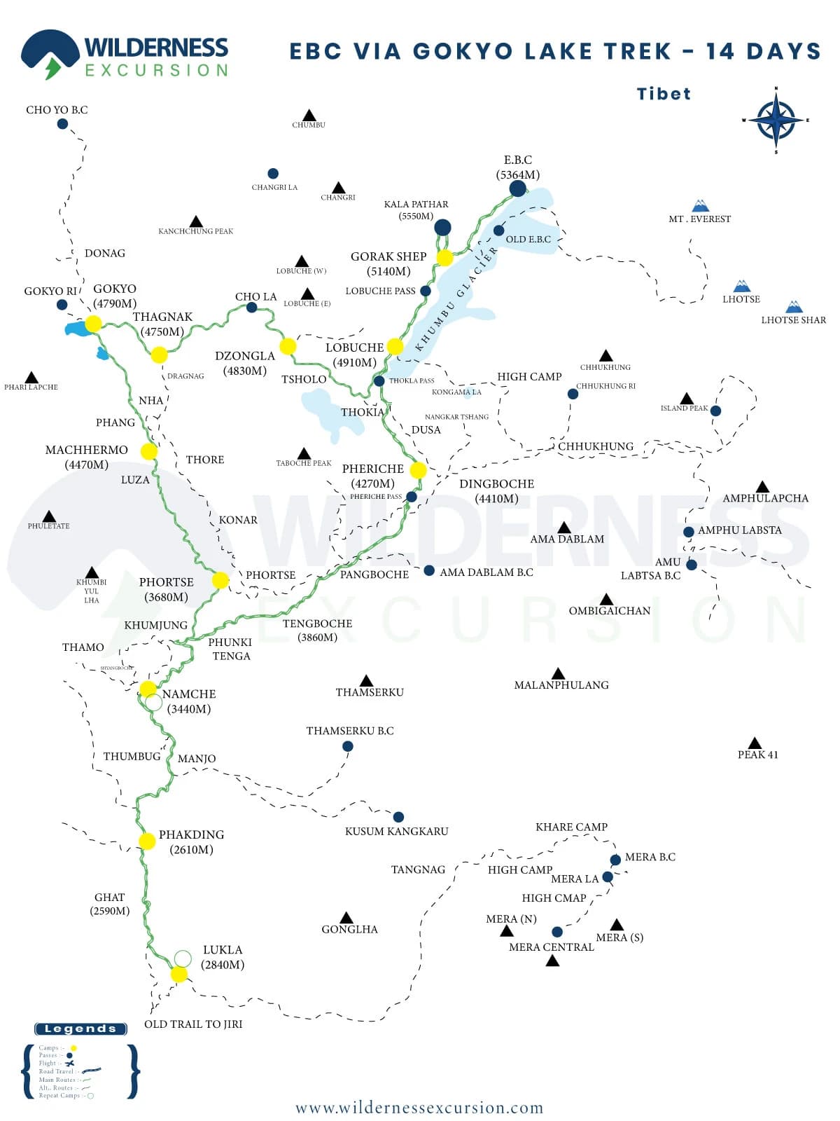 Everest Base Camp Trek via Gokyo Lake Map