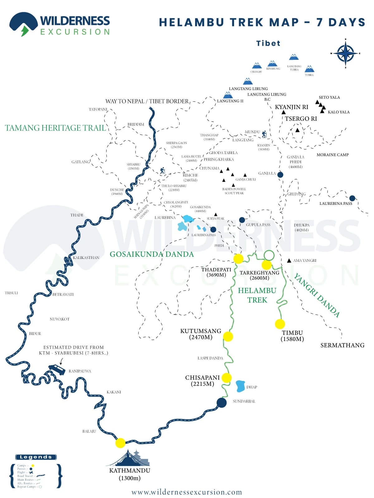 Helambu Trek Route Map