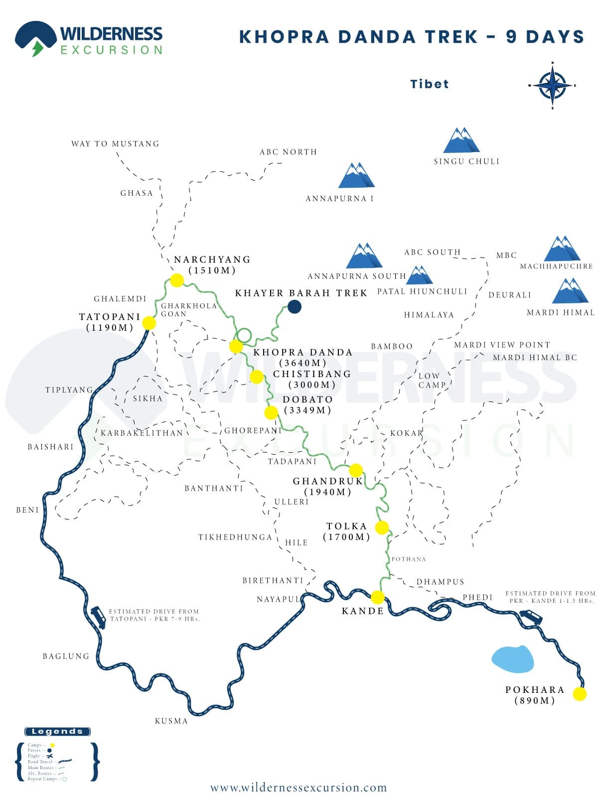 Khopra Danda Trek Map