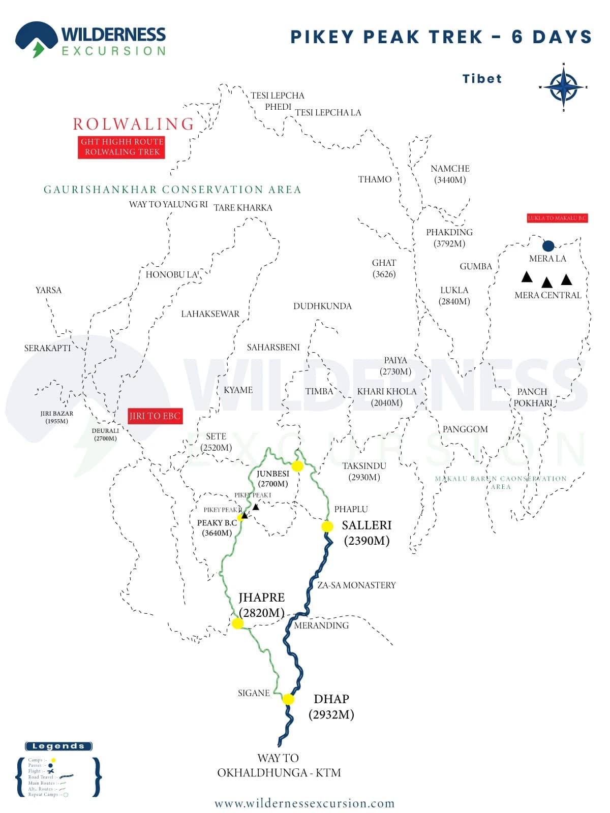 Pikey Peak Trek Map
