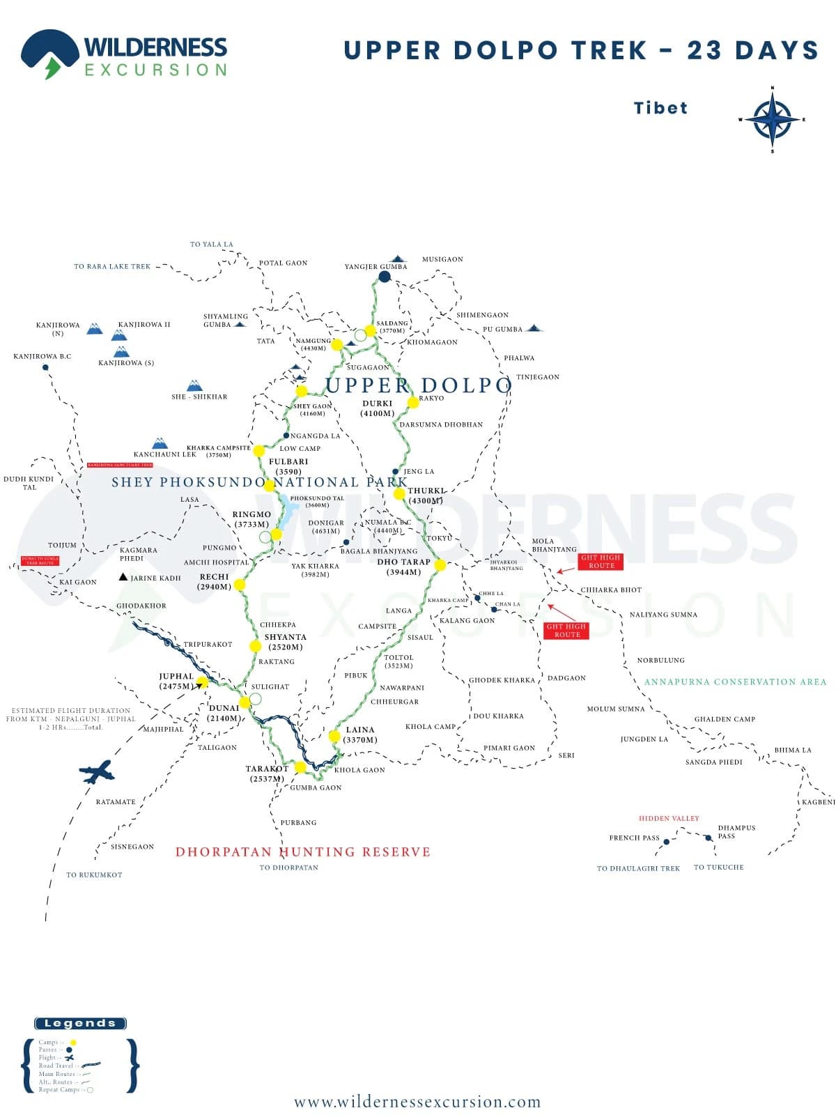 Upper Dolpo Trek Map