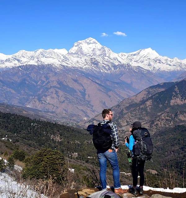 View of Dhaulagiri Range from Gurung Hill in Ghorepani Poon Hill Trekking