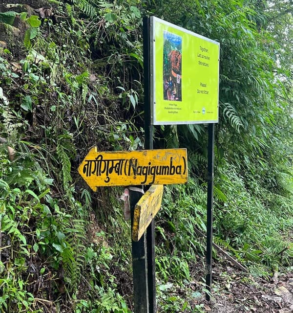 A sign post at Shivapuri national park